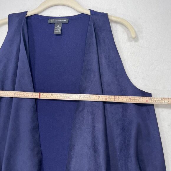 INC International Concepts Vest Women M Purple Fringe Open Waterfall Western - Picture 7 of 10